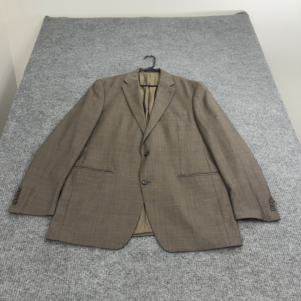 Lauren Ralph Lauren Blazer Mens 44L Brown Wool Plaid Glen Check Sport Coat